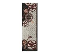 GUESS Damen-Schal aus Polyester, geometrisches Muster, Schwarz und Braun, 60 x 180 cm, hergestellt in Italien