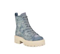 GUESS Damen Shutter Springerstiefel, Blaues Denim-Logo, 36 EU