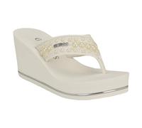 GUESS Damen Silus Keilsandale, Weiß 140, 37.5 EU