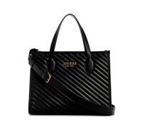 GUESS Damen Silvana Zwei Fächern Tragetasche, Tragegriff Oben, Schwarz