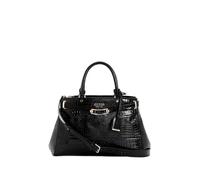GUESS Damen Silvye Luxury Satchel Handtasche, Schwarz
