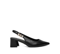 GUESS Damen Slingpumps Schwarz Glattleder, Größe:39, Farbauswahl:schwarz