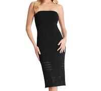 GUESS Damen Strapless Midi Elisa Dress Kleid, Schwarz (Jet Black), Mittel