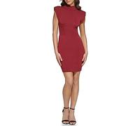 GUESS Damen Strickkleid mit Stehkragen, Burgunder, Mittel