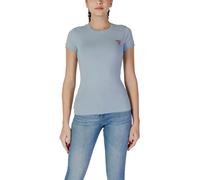 Guess Damen T-Shirt Azurblau - Zeitlose Eleganz für Frühling - Größe: L