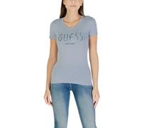 Guess Damen TShirt Azurblau mit Print Kurzarm Rundhalsaussch - Größe: S