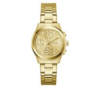 Multifunktionsuhr GUESS "BIRDIE", goldfarben, Armbanduhren, Damen, Quarzuhr, Armbanduhr, Damenuhr, Edelstahlarmband, analog, Wochentag (71828750-0) goldfarben