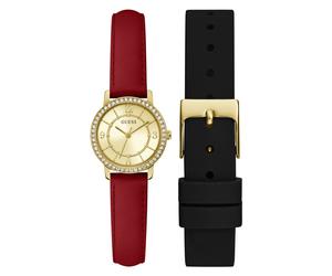 Guess Damen Uhr Armbanduhr MELODY GW0643L2 Leder Silikon