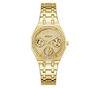 Multifunktionsuhr GUESS "QUINN", goldfarben, Armbanduhren, Damen, Quarzuhr, Armbanduhr, Damenuhr, Edelstahlarmband, Datum (25457150-0) goldfarben