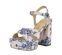 GUESS Damen Vallenn Sandale mit Absatz, Hellblau Saffiano 450, 39.5 EU