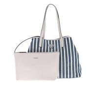 GUESS Damen Vikky Large 2 In 1 Tote Handtasche, Blaue und weiße Streifen