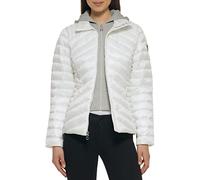 GUESS Damen Women's Lightweight Puffer Jacket Daunenalternativer Mantel, Weiß gesteppt, XL