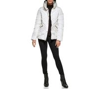 GUESS Damen Women's Midweight Puffer Jacket Übergangsjacke, Kaltwetterweiß, S