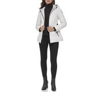 GUESS Damen Women's Softshell Coat Übergangsjacke, Weiß mit Gürtel, S