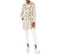 GUESS Damen Zweireihiger Kontrastbesatz Trenchcoat, Khaki, L