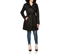GUESS Damen Zweireihiger Trenchcoat, Schwarz, L