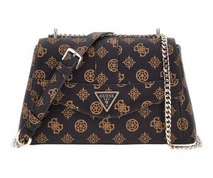 GUESS Dorys Convertible Xbody Flap Bag Mocha Logo