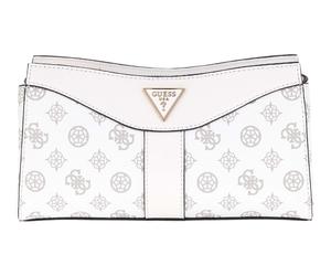 GUESS Dorys Top Zip Crossbody Bag White Logo