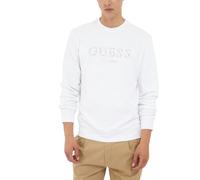 GUESS Herren Eco Beau Sweatshirt, Reines Weiß, Large