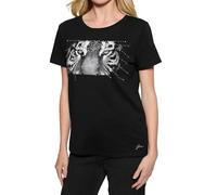 Guess Eco Damen-T-Shirt, kurzärmelig, Tigeraugen, Schwarz (Jet Black), Klein