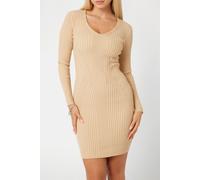 GUESS Eco Es Isabella Ls Dress Travertine Sand Mult Größe: L | Minikleider Outlet | Damen | Braun