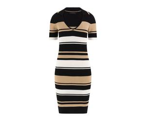 GUESS Eco Evie Striped Polo Dr Black White Gold Str Größe: XS | Minikleider Outlet | Damen | Schwarz