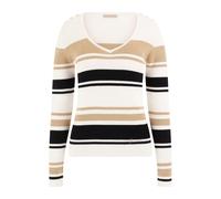 GUESS Eco Evie Striped Vn Ls S White Black Gold Str Größe: M | Strickpullover Outlet | Damen | Schwarz