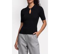GUESS Eco Flora Cut-out Polo S Jet Black A996 Größe: S | Hemden Outlet | Damen | Schwarz