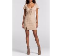 GUESS Eco Isabeau Bows Mini Dr Foamy Taupe Größe: XL | Minikleider Outlet | Damen | Schwarz