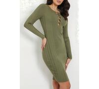 GUESS Eco Ls Alphabet Charm Melissa Drs Lichen Leaf Green Größe: L | Minikleider Outlet | Damen | Grün