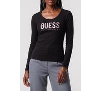 GUESS Eco Ls Cn Python Logo Te Jet Black A996 Größe: XS | Hemden Outlet | Damen | Schwarz