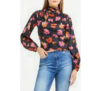 GUESS Eco Ls Gudule Top Floral Black Ground Größe: M | Blusen Outlet | Damen | Schwarz