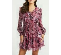 GUESS Eco Ls Lace Up Flared Lu Purple Kashmir Print Größe: XS | Minikleider Outlet | Damen | Violett