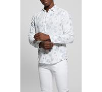 GUESS Eco Ls Linen Wtrcolor Vi Water Color Vines Bl Größe: S | Casual hemden Outlet | Herren | Weiß