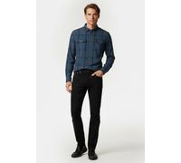 GUESS Eco Ls Sunset Shirt Navy Faded Check Größe: S | Casual hemden Outlet | Herren | Gelb