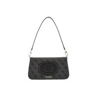GUESS Eco Mietta Flap Shoulder Bag Coal Logo/Black