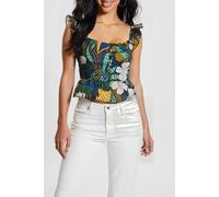 GUESS Eco Sl Carine Peplum Top Tropical Traveler Größe: L | Tanktops Outlet | Damen | Lila