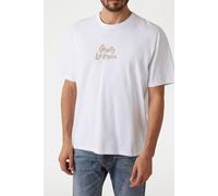 GUESS Eco Ss Cn Patch At Back Pure White Größe: XL | Bedruckte T-Shirts Outlet | Herren | Weiß