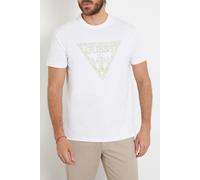 GUESS Eco Ss Cn Triangle Embro Pure White Größe: XS | Chinos Outlet | Herren | Weiß