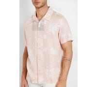 GUESS Eco Ss Island Linen Cutout Shirt Watercolor Cutout Ta Größe: XL | Casual hemden Outlet | Herren | Weiß