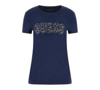 Guess Eco-T-Shirt für Damen, kurzärmelig, mit Logo-Spitze, Geschwärztes Blau, Groß