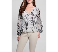 GUESS Eco Yvette Ls Pleating T Zebra Skin Print Größe: S | Blusen Outlet | Damen