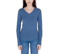 Guess Elegance V-Neck Pullover - Blau, 100% Baumwolle - Größe: S