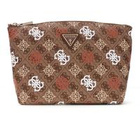 GUESS Eliette Logo Travel Top Zip Cosmetic Bag XL Ginger Logo
