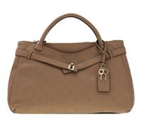 GUESS Ella Logo Girlfriend Satchel L Beige Logo