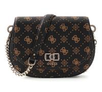 GUESS Emelie Logo Flap Shoulder Bag Espresso Logo