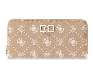 GUESS Emelie Logo SLG Zip Around Wallet L Biscotti Logo