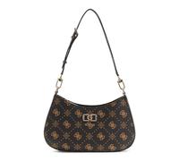 GUESS Emelie Logo Top Zip Shoulder Bag Espresso Logo