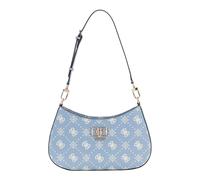 GUESS Emelie Logo Top Zip Shoulder Bag Light Blue Logo