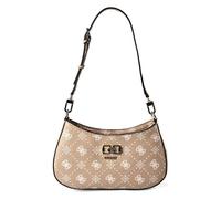 GUESS Emelie Logo Top Zip Shoulder Bag Biscotti Logo